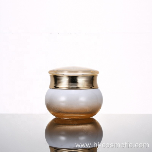 Wholesales high-grade Bowling shape Gradient golden cosmetics electroplating glass bottle/jars with good price